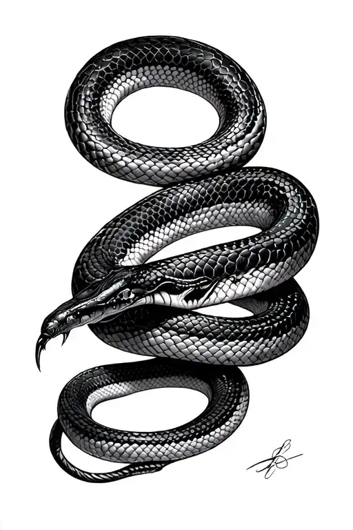 snake shedding it's skin tattoo design idea
