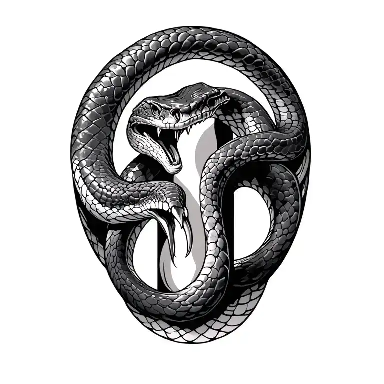 snake and grave yard markers combined tattoo design idea