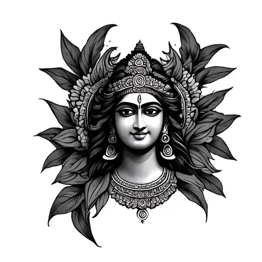 Lakshmi symbol made tattoo design idea