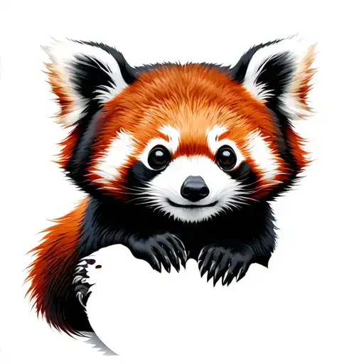 Japanese style Red Panda tattoo design idea