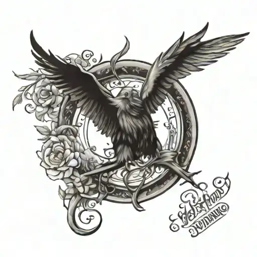 small Harry Potter tattoo themed in a circle  tattoo design idea
