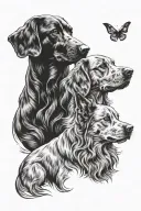 two dog breed tattoo design idea