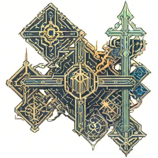 church knight crosses  tattoo design idea