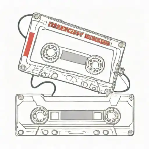 Text: midnight memories  with red cassette tape tattoo design idea