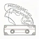Text: midnight memories  with red cassette tape tattoo design idea