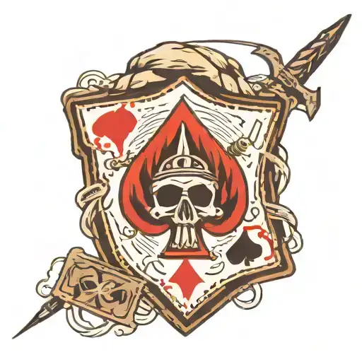 Jack of spades, spade is a parachute, WW2 helmet, radio repairer, 463rd tattoo design idea