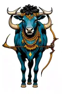 Taurus bull and Sagittarius centaur archer tattoo design idea