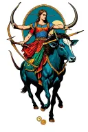 Taurus bull and Sagittarius centaur archer tattoo design idea