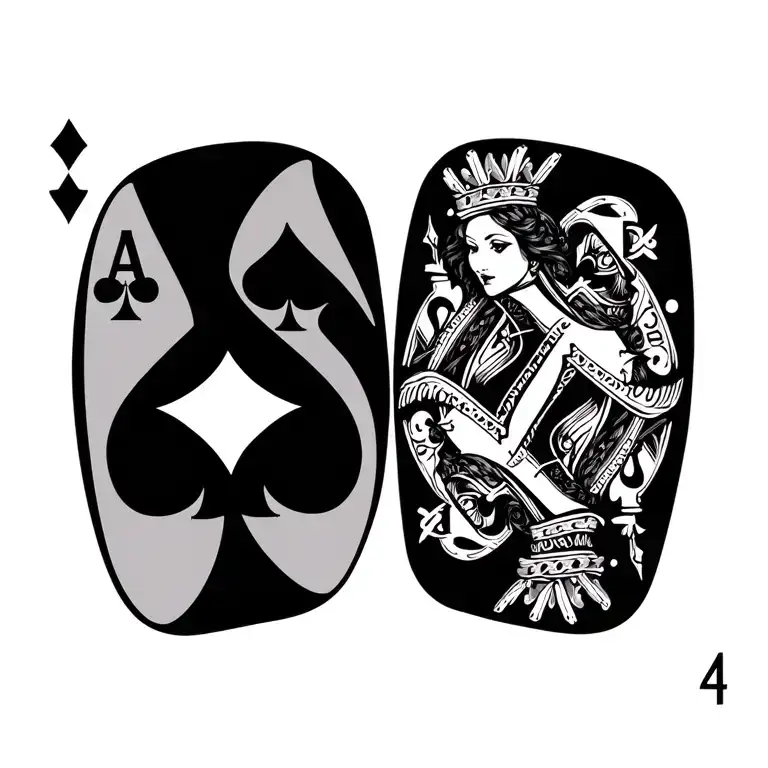 qos queen of spades tattoo design idea