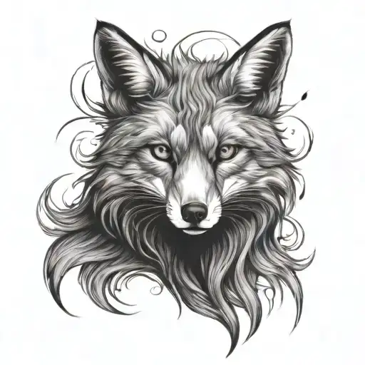 fox dark spirit tattoo design idea