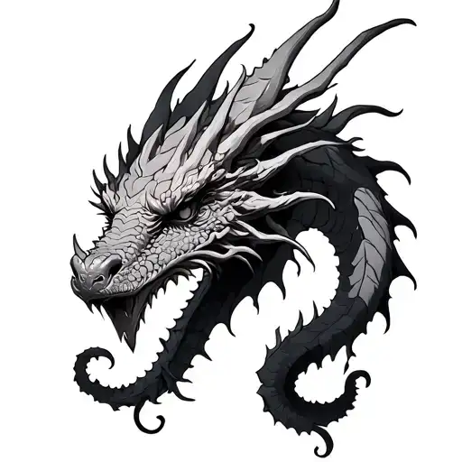 hydra dragon with 3 heads tattoo design idea
