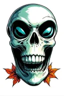 Alien skull tattoo design idea