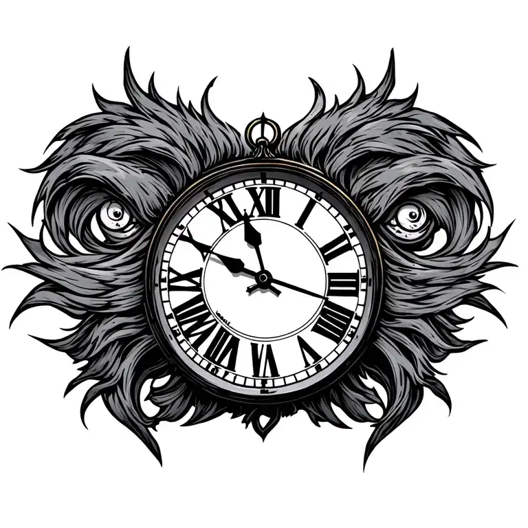 clock clock tattoo design idea