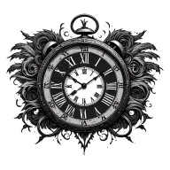 clock clock tattoo design idea