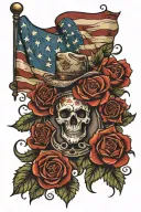 remembrance tatto for grandpa who was a farmer and served the us military tattoo design idea