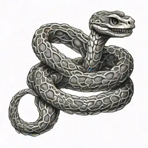 Snake Skeleton wrapped itself tattoo design idea