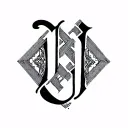 m and j written in calligraphy tattoo design idea