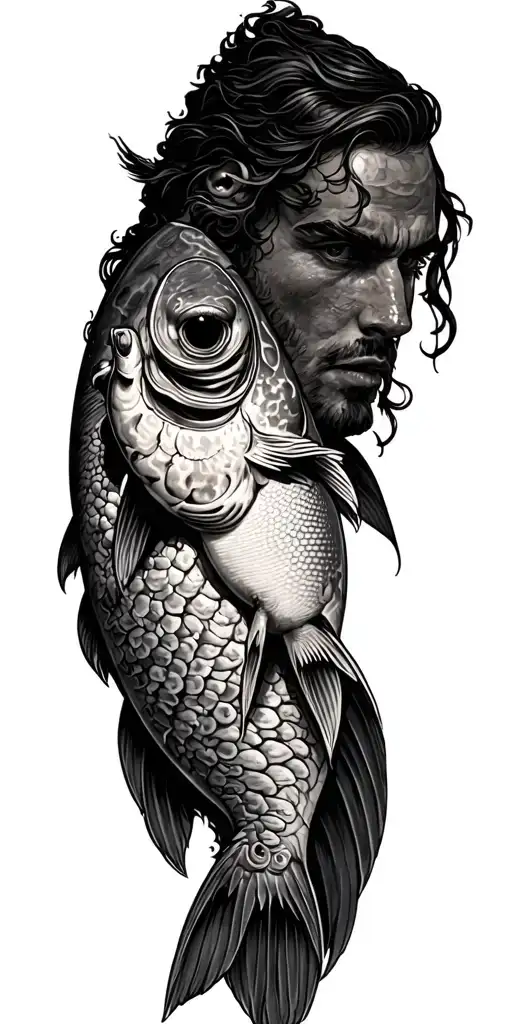 follow me and i will make you fishers of men tattoo design idea