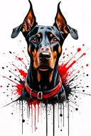 Doberman dog head tattoo design idea