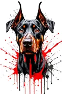 Doberman dog head tattoo design idea