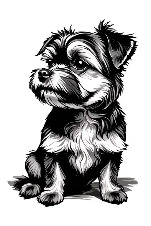 Brussels griffon memorial tattoo design idea