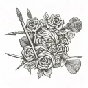 WOOL AND KNITTING NEEDLES WITH MESSAGE: BLESSING GRANDMA tattoo design idea