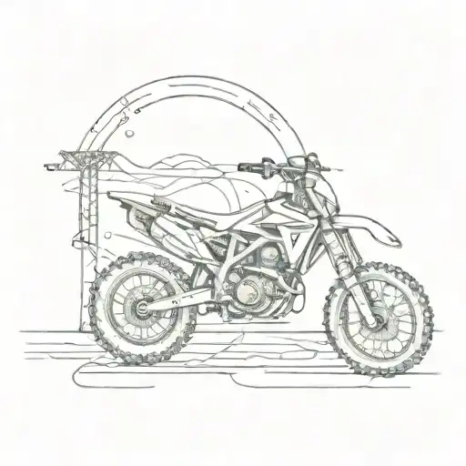 Design a minimalist sketch of a motocross track intertwined with a stethoscope to represent your love for motocross and nursing tattoo design idea