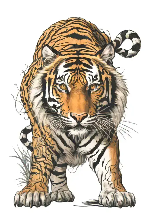 Tiger full body tiger tattoo design idea