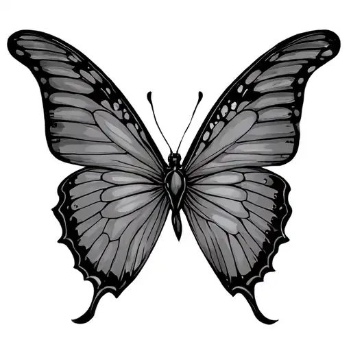 half butterfly with 111 tattoo design idea