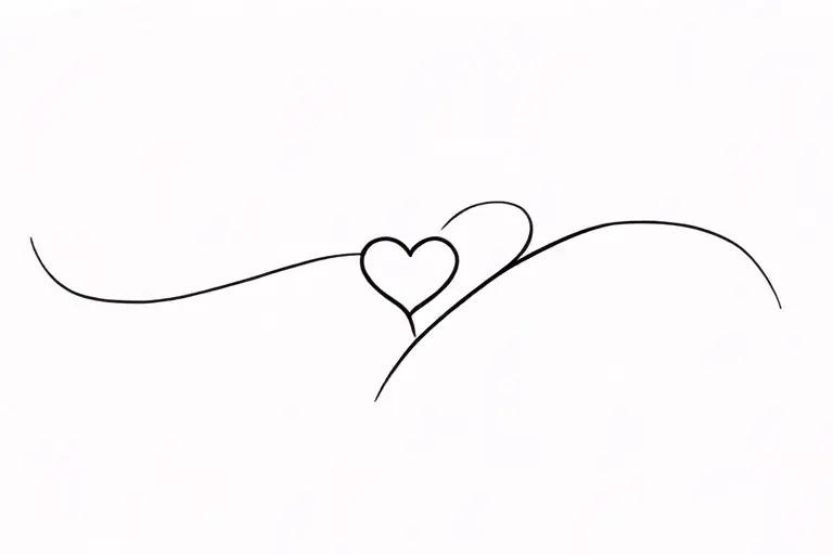 plane with heart in trail winding tattoo design idea