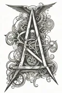 Create a unique and aesthetically pleasing anarchist tattoo design. Key elements:- Anarchy symbol  tattoo design idea
