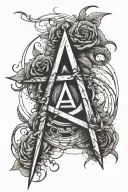 Create a unique and aesthetically pleasing anarchist tattoo design. Key elements:- Anarchy symbol  tattoo design idea