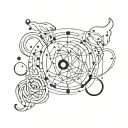 zodiac constellation leo, pisces, aries, and virgo entwined uniquely  tattoo design idea
