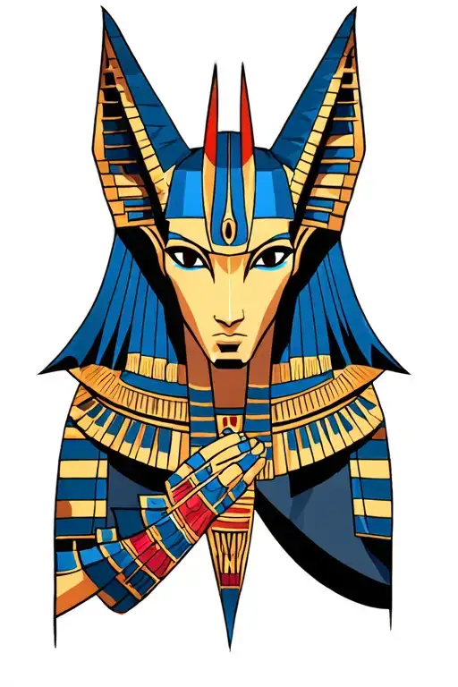 anubis egiptian god tattoo design idea