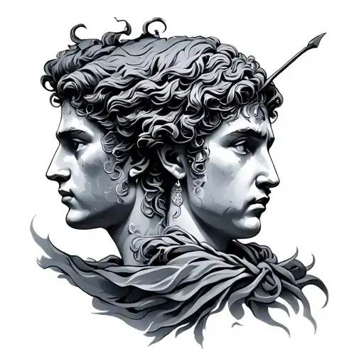 Four stoic virtues tattoo design idea