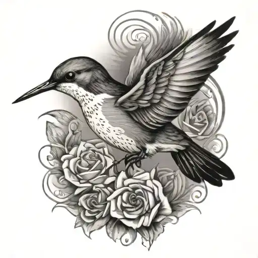 Grandfather memorial , Hummingbird white tail deer tattoo design idea