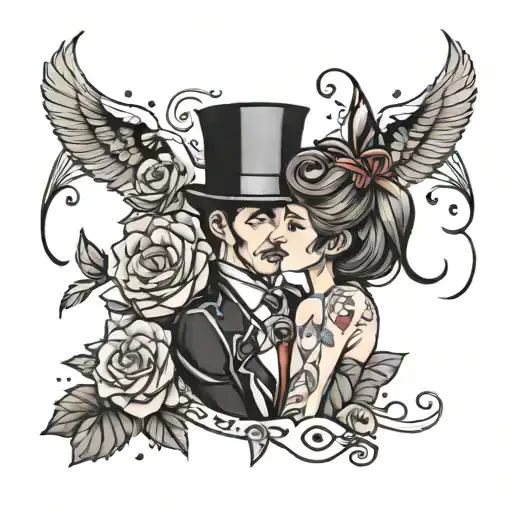 New Year and a marriage proposal tattoo design idea