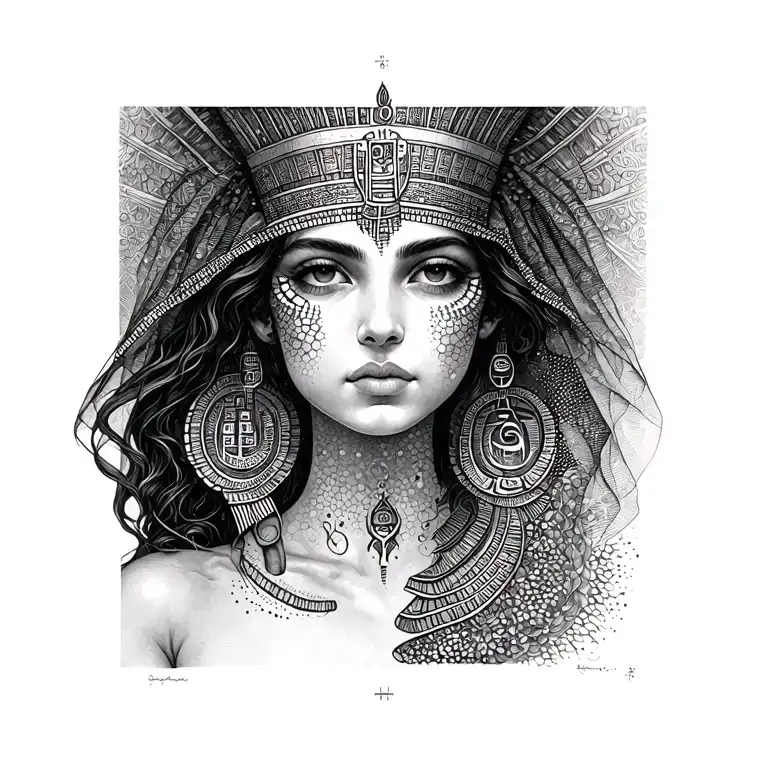 nature, beauty, spiritual connection, thin veil, eternity, love and egyptian symbolism tattoo design idea