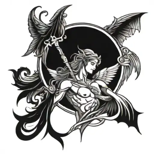 arc angel michael lance tattoo design idea