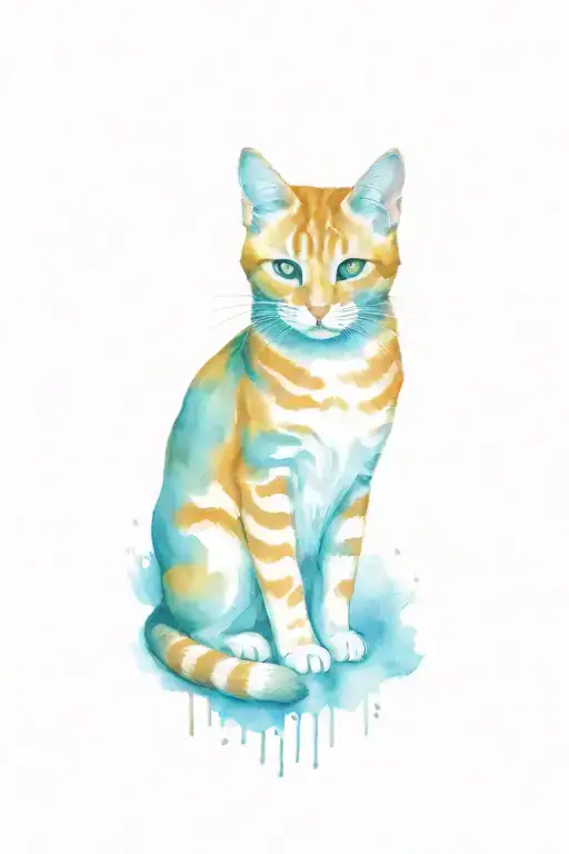 orange tabby cat tattoo design idea