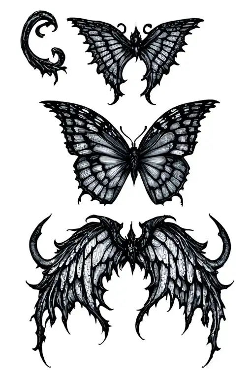 sexy butterfly devil wings tattoo design idea