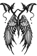 sexy butterfly devil wings tattoo design idea