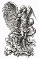 Saint Michael archangel tattoo design idea