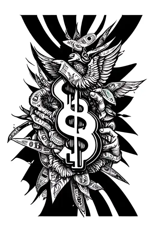 Money discipline domination tattoo design idea