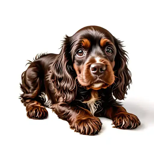 English Cocker Spaniel Playing tattoo design idea