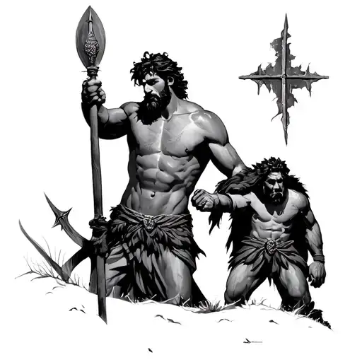 David vs Goliath tattoo design idea