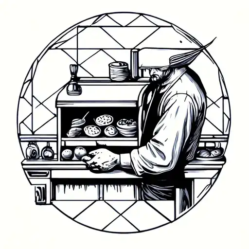 butcher's shop tattoo design idea