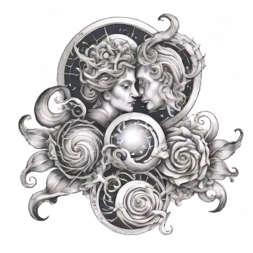 Capricorn Gemini and Aquarius constellation formed tattoo design idea