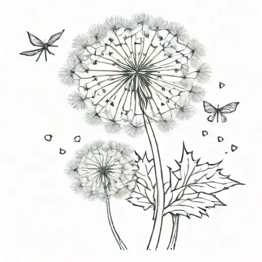 Beautiful Dandelion postage stamp tattoo design idea