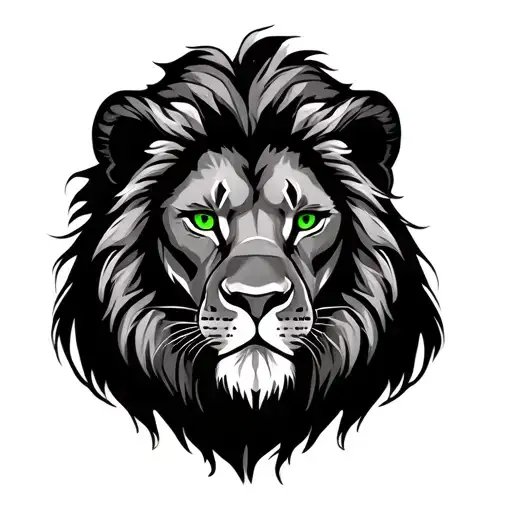 Lion With Green Eyes tattoo design idea